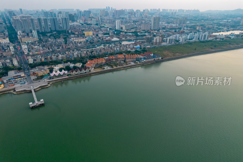 广西北海城市夕阳晚霞航拍摄影图