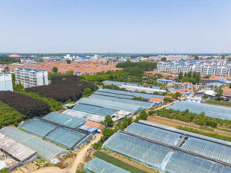 航拍山东省日照市五莲县美丽乡村鲁东南丘陵