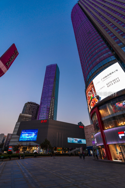 南京新街口街景夜景