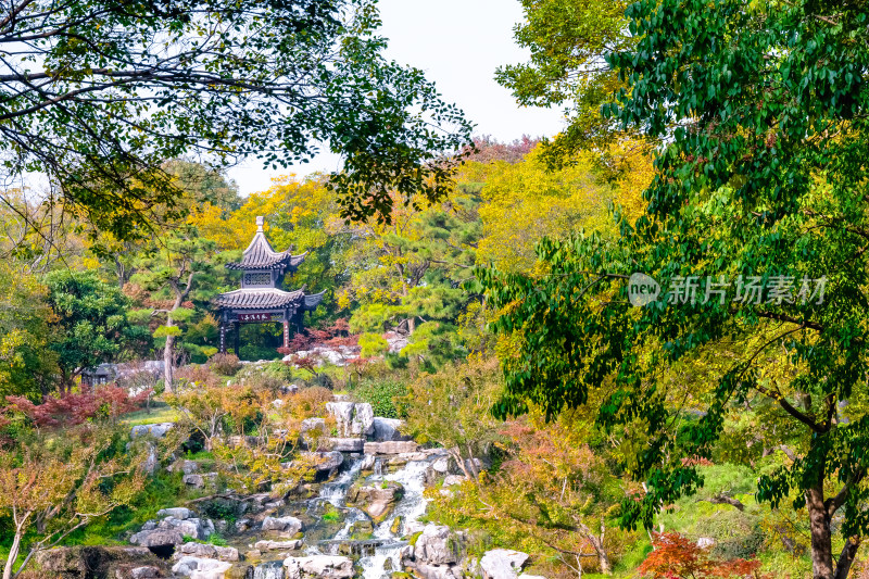 晴朗的午后，扬州瘦西湖江南园林风景