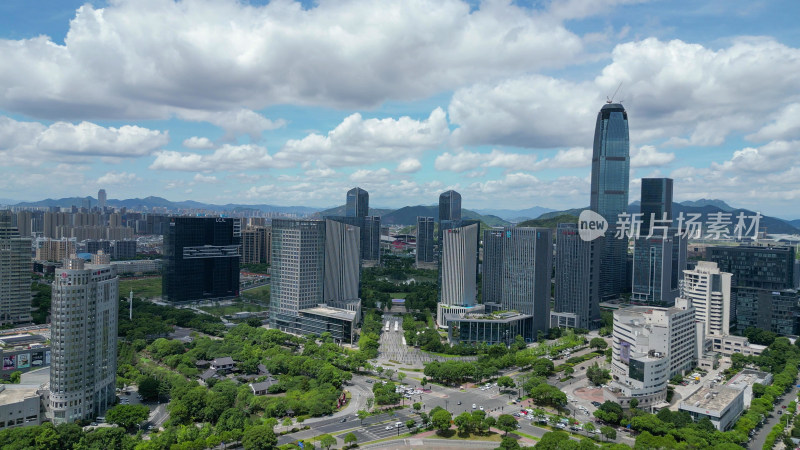 航拍浙江台州城市建设