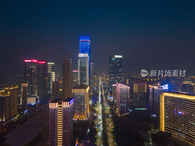 陕西西安高新区夜景西安cbd夜景