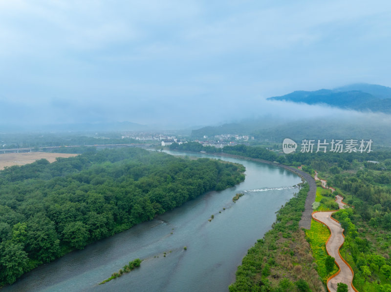 航拍浙江省温州市永嘉县楠溪江自然风光