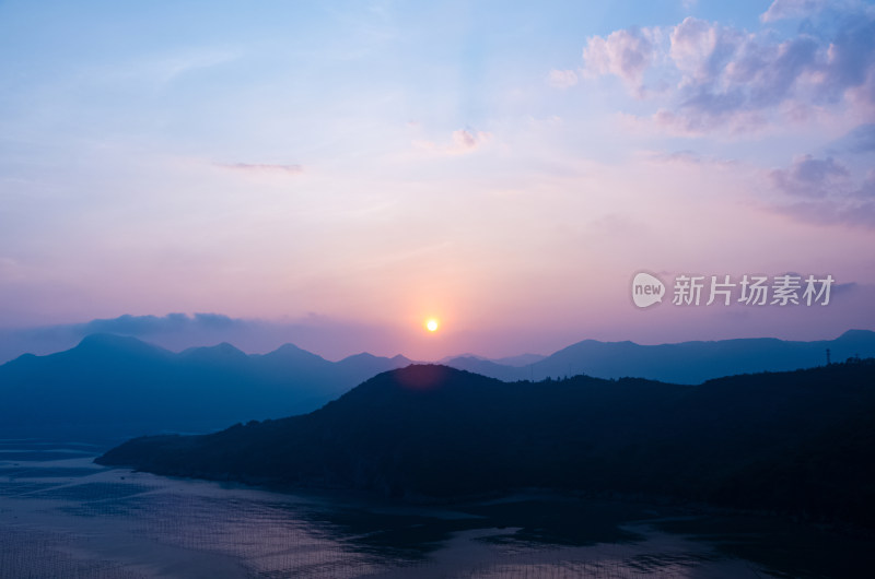 福建宁德霞浦山海日落夕阳晚霞风光