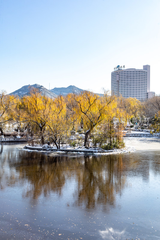 济南泉城公园自然景观雪景