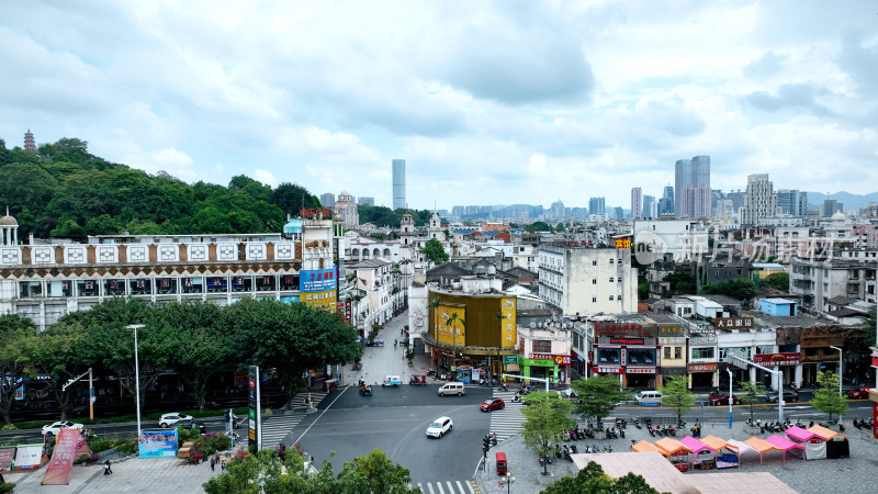 广东省中山市城市建筑风光航拍广东中山城市