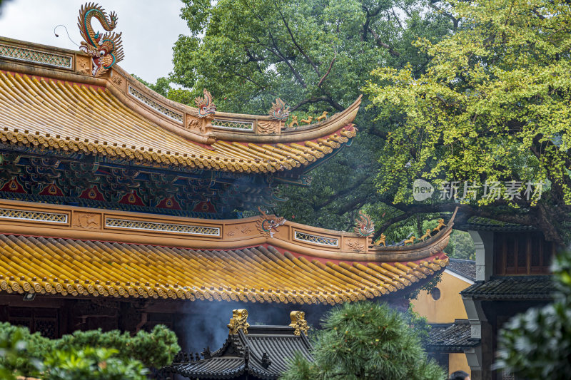 浙江普陀山法雨寺禅院建筑风光