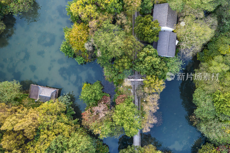 西湖风景区杭州花圃航拍