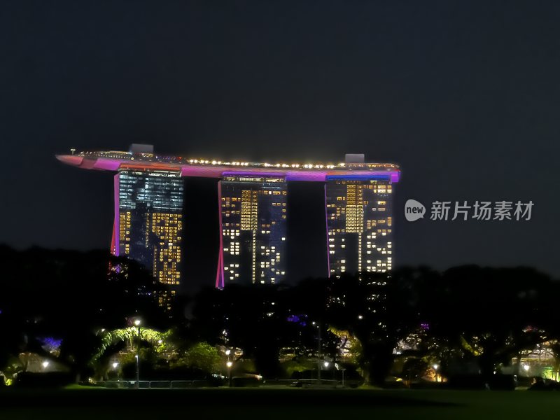 夜晚新加坡金沙酒店
