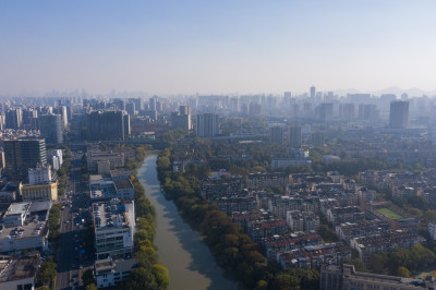 杭州拱墅区航拍全景鸟瞰
