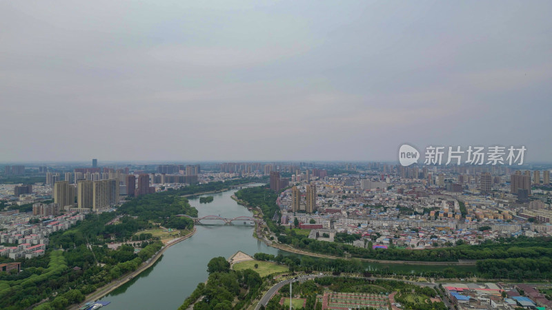 航拍河南漯河沙澧河风景区