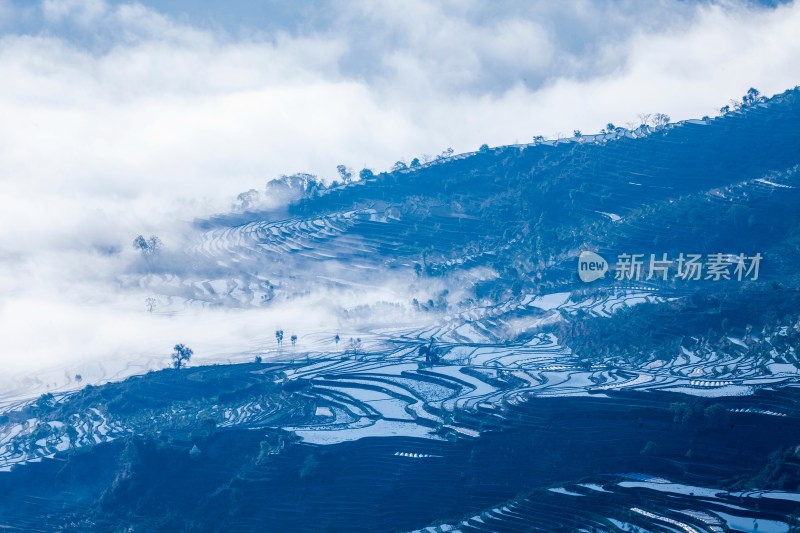 中国云南省万峰林梯田