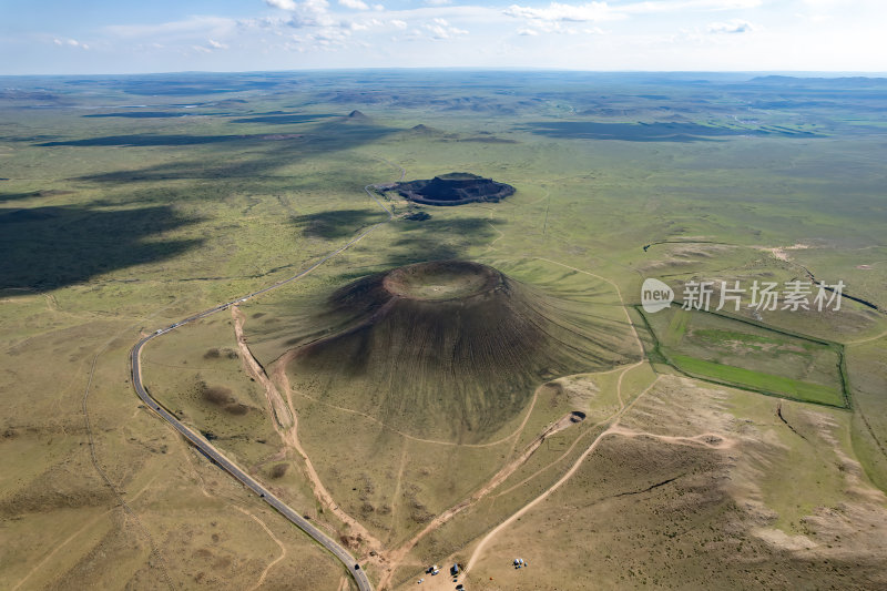 内蒙古乌兰布统乌兰哈达黑色火山群航拍