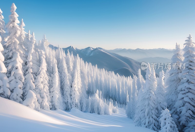 冬季森林白雪覆盖风景