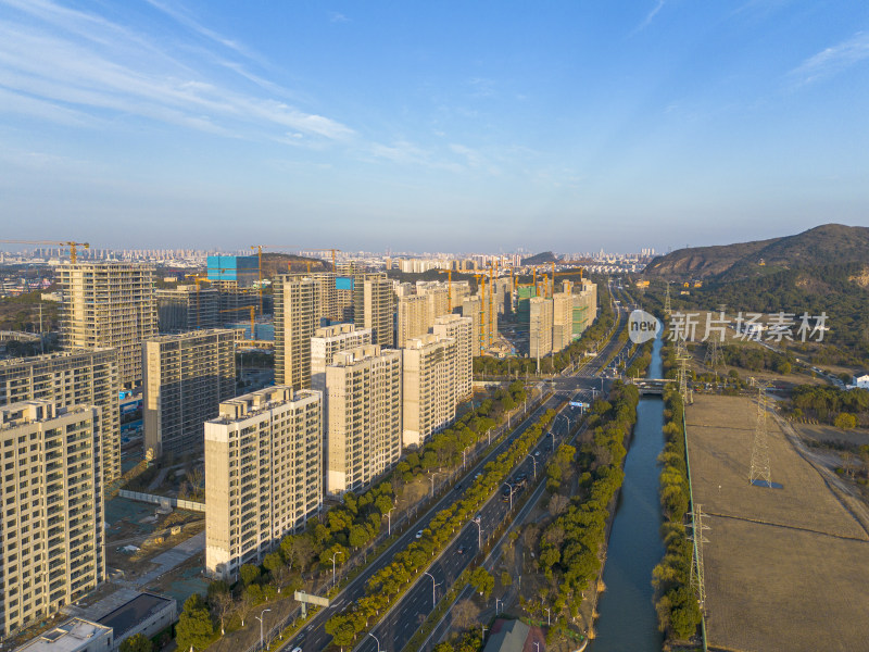 航拍建设中的苏州高新区大阳山板块