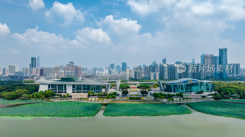 武汉琴台大剧院与月湖风景区