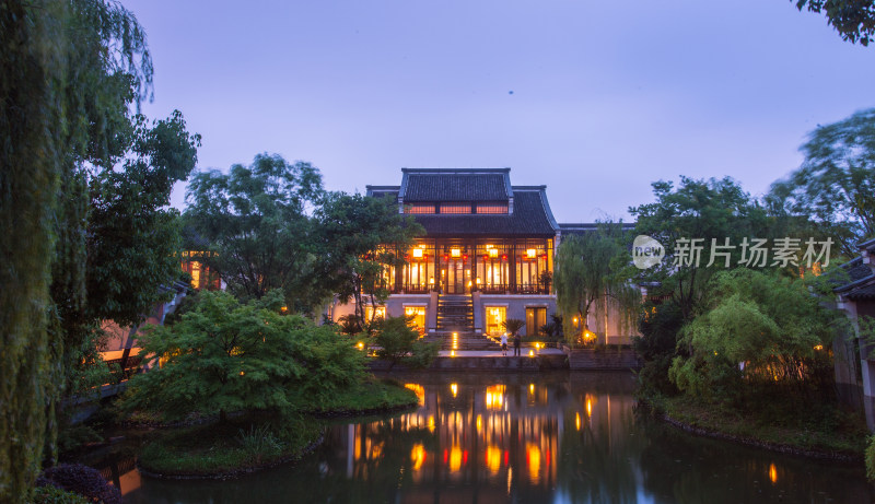 浙江杭州西溪湿地悦榕庄户外庭院景观