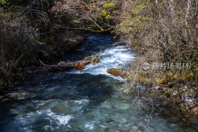 九寨沟秋色，山间溪流