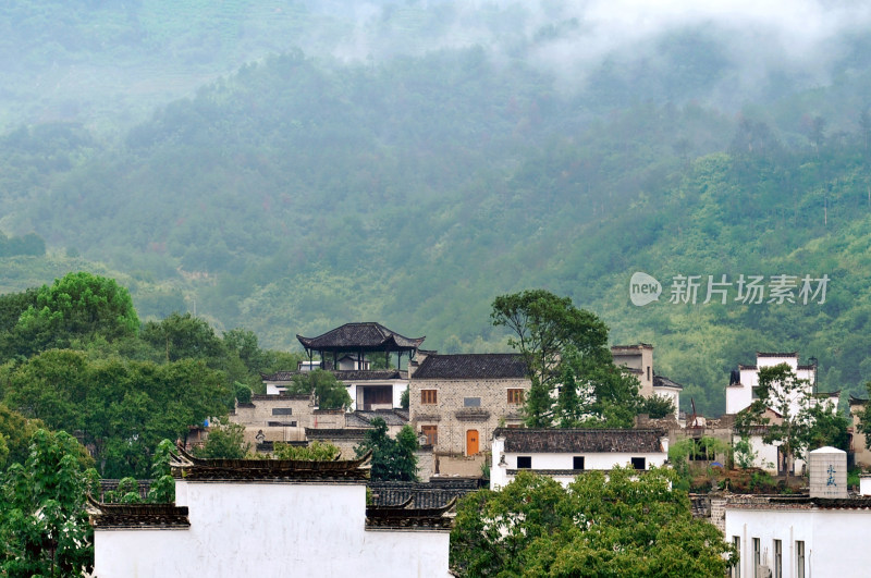 古色古香的传统古建筑屋檐 安徽查济古村