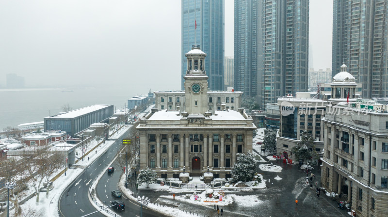 武汉江汉关冬季雪景