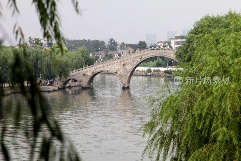 江南水乡古镇临水古建筑景观