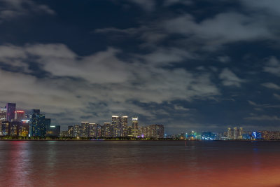 杭州钱江新城城市阳台夜景