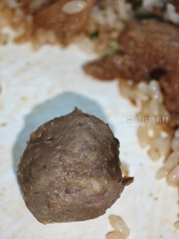 特写牛肉丸美食素材