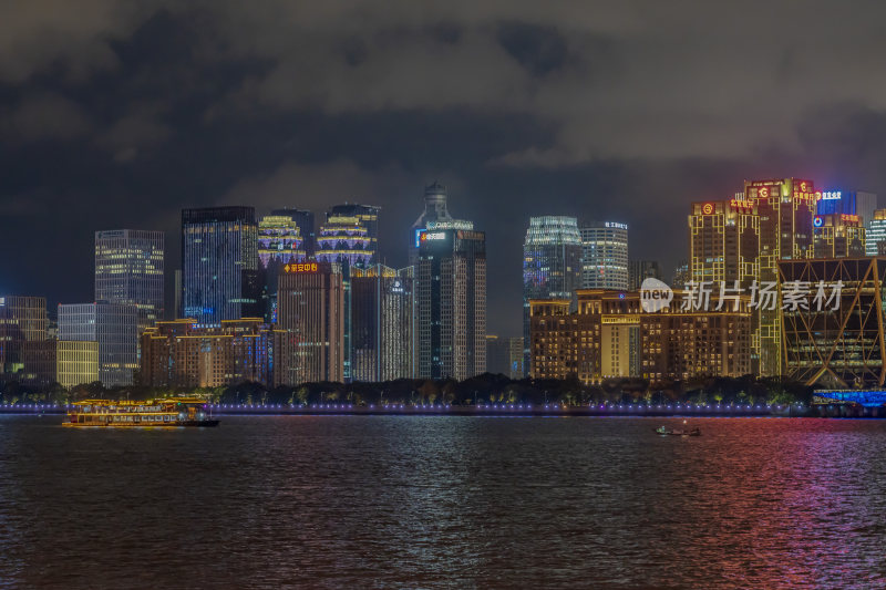 杭州钱江新城城市阳台夜景