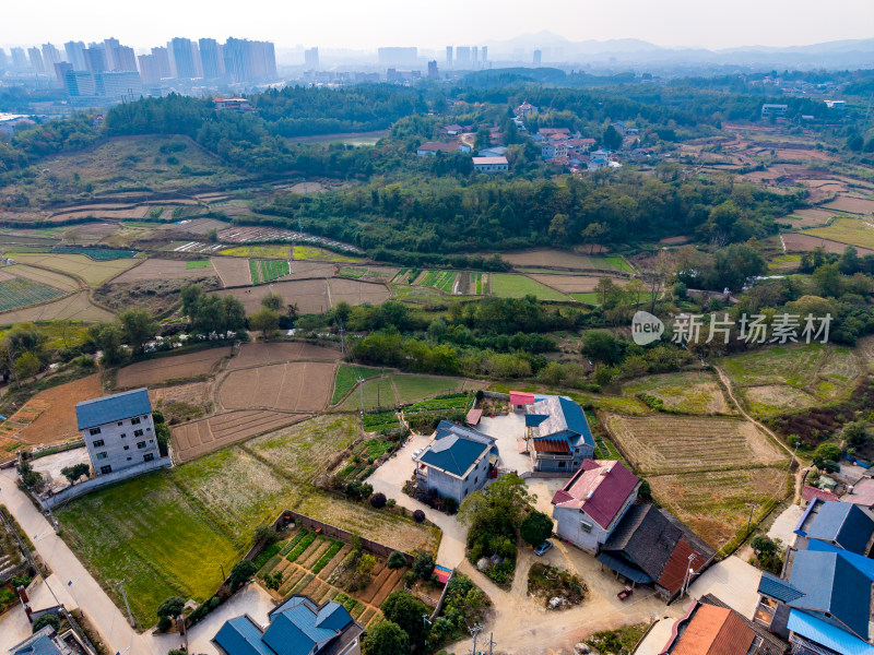 农村房屋别墅建筑航拍图