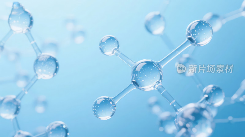 科技护肤品水分子结构补水保湿概念背景