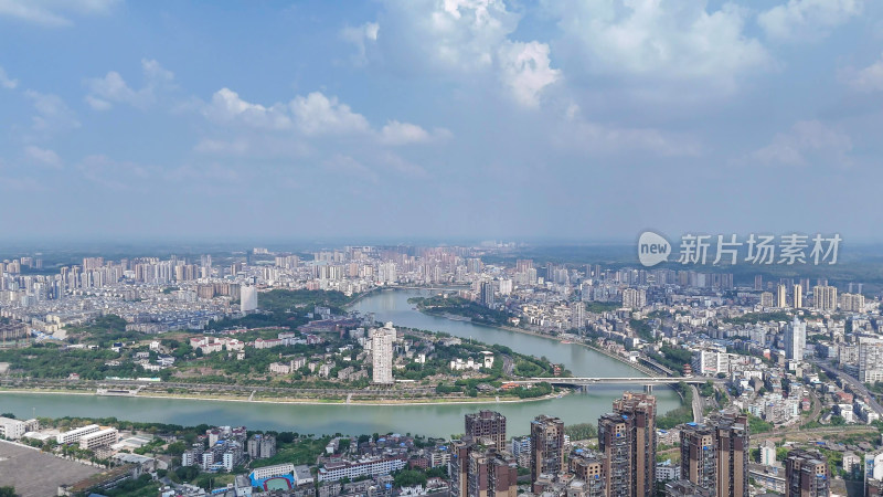 航拍四川内江大景内江城市建设摄影图