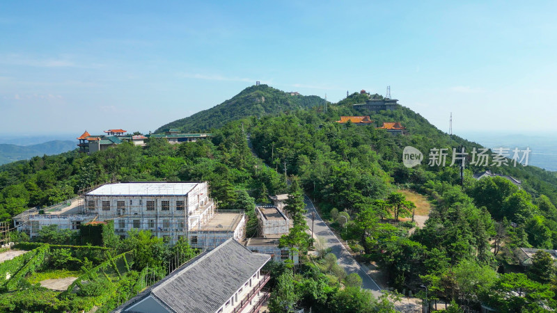 航拍湖北武汉木兰风景区木兰金顶