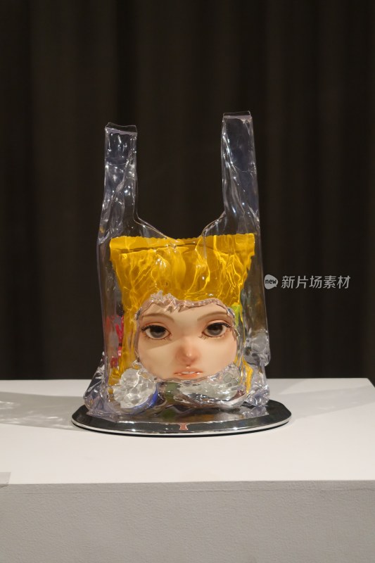 艺术展作品 塑料袋里的人脸