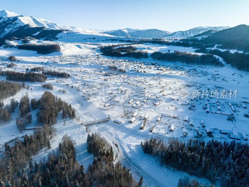 新疆冬季阿勒泰喀纳斯雪景