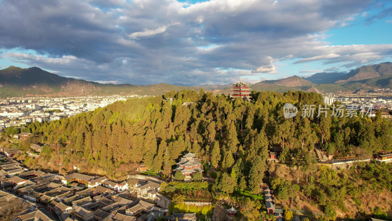 云南丽江古城5A景区航拍