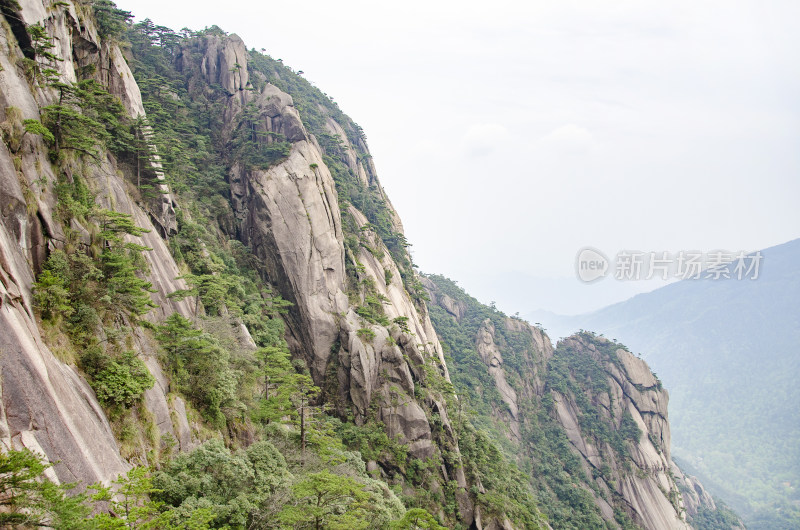 黄山松崖绝壁 险峻山峦 峰峦叠嶂