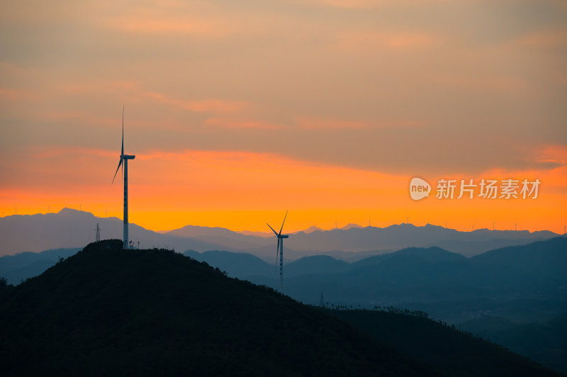 风车山日出日落风光