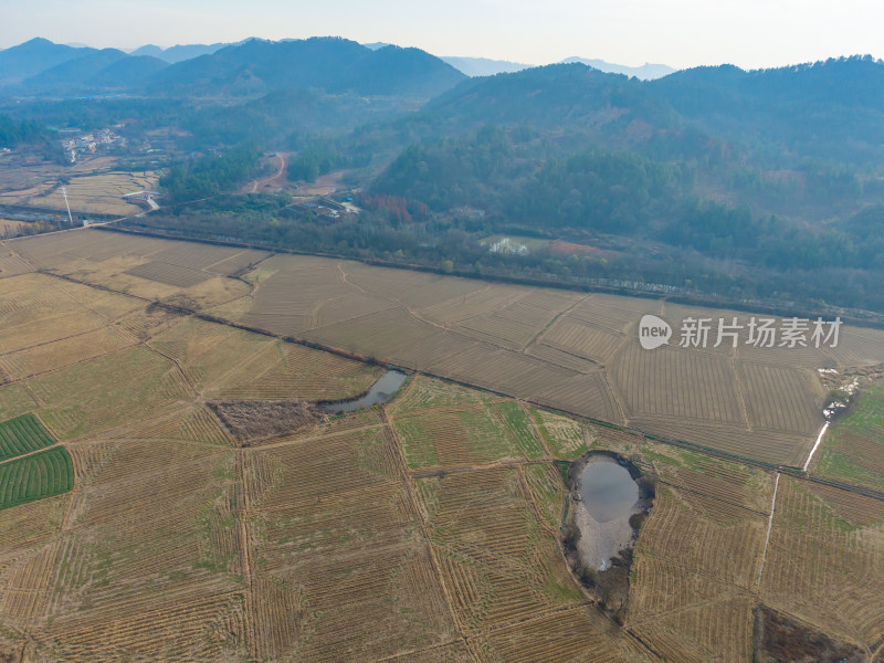 乡村田园风光航拍全景