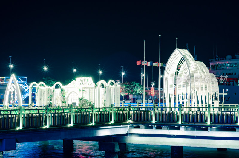 青岛奥帆中心典礼台夜景