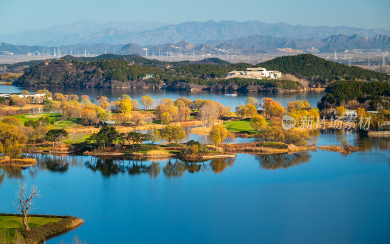 北京雁栖湖 西山步道 雁栖岛 冬季景色