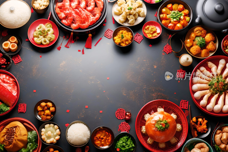 新年团圆庆祝年夜饭美食喜庆