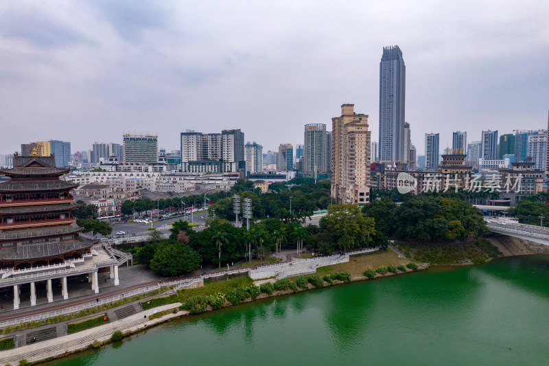 广西南宁城市风光高楼建筑航拍图