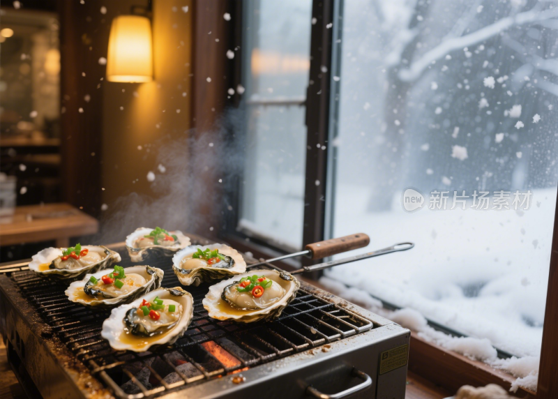 生蚝烤生蚝清蒸生蚝海鲜餐饮美食