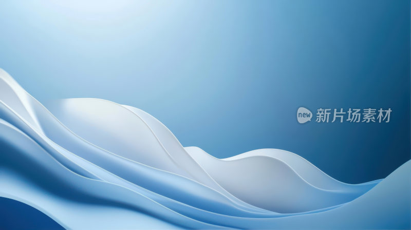 蓝色背景抽象波浪流动线条科技感绚丽壁纸