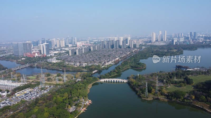 航拍广东省佛山市顺德区顺峰山公园