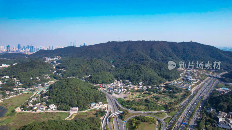 湖南长沙岳麓山城市风光航拍