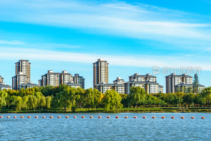 北京通州区大运河边的副中心的新城市景观