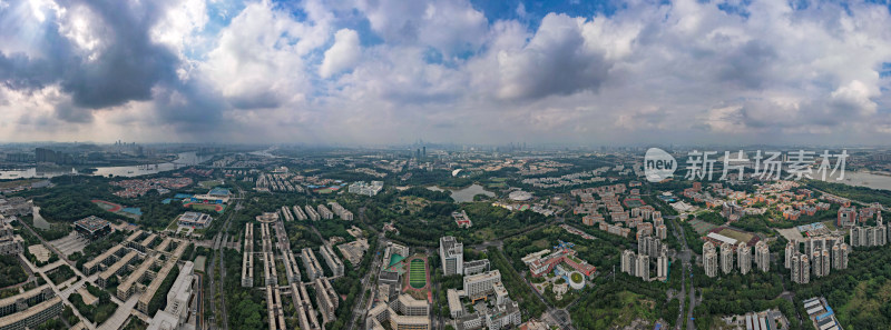 广州大学城城市风光航拍全景图