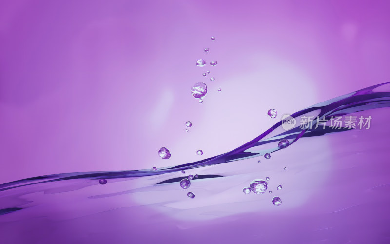 紫色水面波浪水珠背景