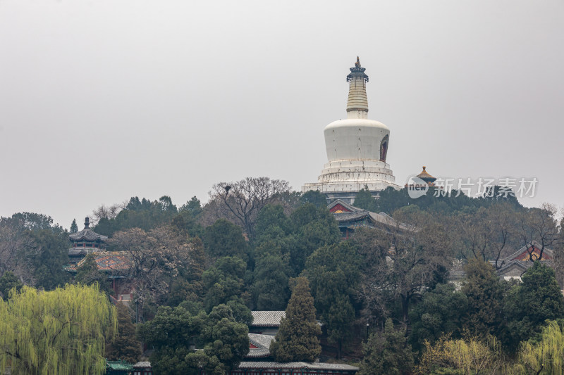 北京北海公园白塔建筑景观